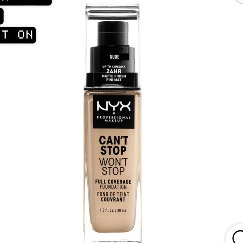 NYX Can’t Stop Won’t Stop Full Cover Foundation Nude, Medium Buff or Deep Cool